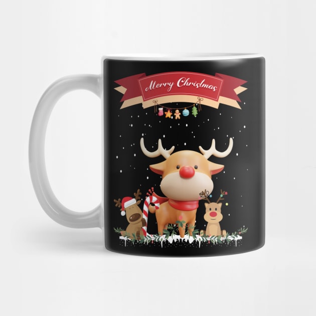 Merry Christmas Reindeer Family by MAii Art&Design